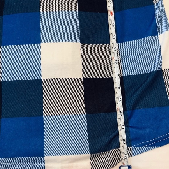 💜3/$30 Blue Plaid Shirt 3/4 Roll-up sleeves Small - Picture 6 of 8